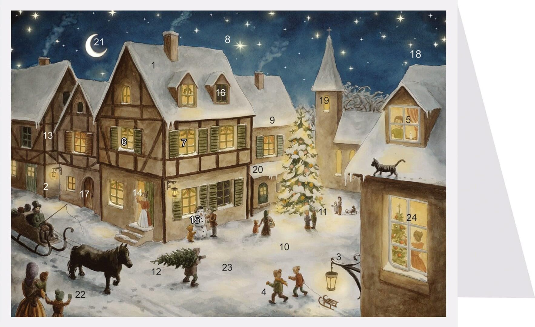 Weihnachtsabend im Dorf